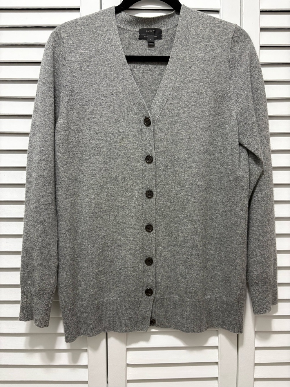 J. Crew Light Gray Knit V-Neck Cardigan